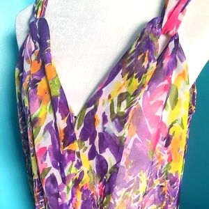 Painted Floral Streaks Cabi Tank top Size small